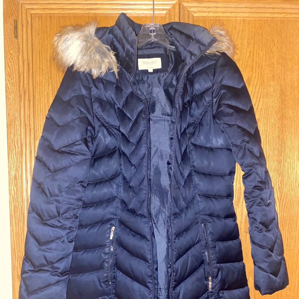 Navy Blue Parka Puffer Coat